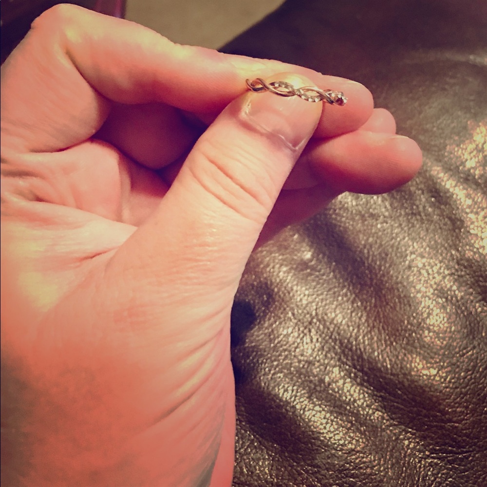 14 Kt Rose Gold Twist of Fate Band with CZ